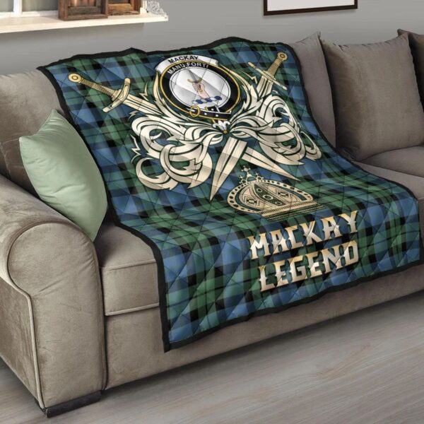 MacKay Ancient Clan Quilt, Scottish Tartan MacKay Ancient Clans Premium Quilt Legend Gold Royal Style - Image 6