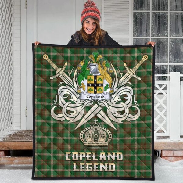 Copeland Clan Quilt, Scottish Tartan Copeland Clans Premium Quilt Legend Gold Royal Style