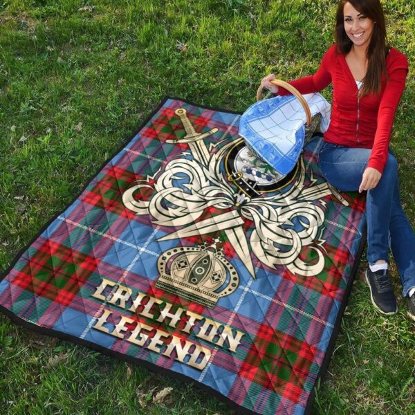 Crichton Clan Quilt, Scottish Tartan Crichton Clans Premium Quilt Legend Gold Royal Style - Image 4