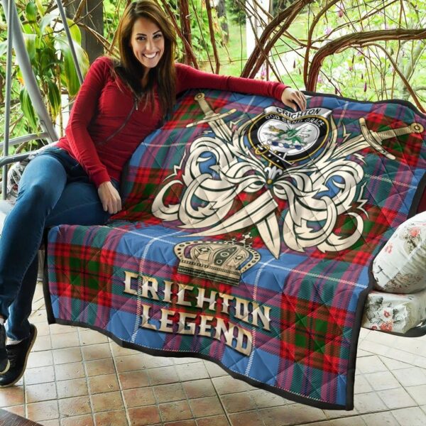 Crichton Clan Quilt, Scottish Tartan Crichton Clans Premium Quilt Legend Gold Royal Style - Image 5