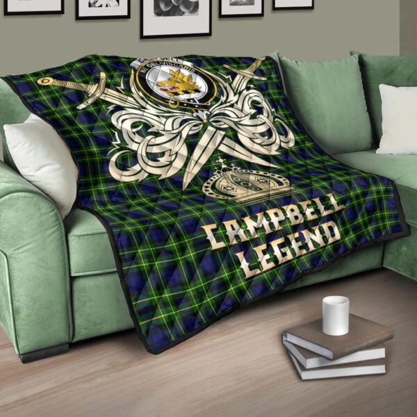 Campbell of Breadalbane Modern Clan Quilt, Scottish Tartan Campbell of Breadalbane Modern Clans Premium Quilt Legend Gold Royal Style - Image 3