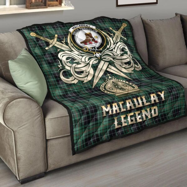 MacAulay Hunting Ancient Clan Quilt, Scottish Tartan MacAulay Hunting Ancient Clans Premium Quilt Legend Gold Royal Style - Image 6