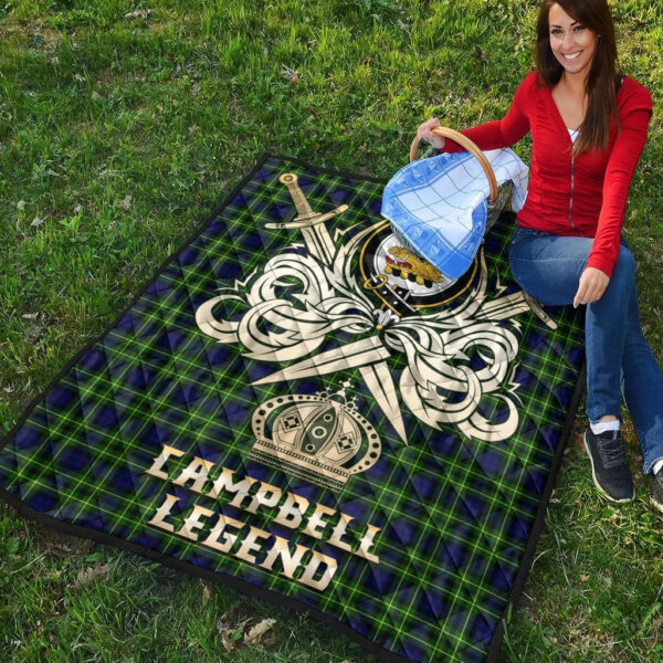 Campbell of Breadalbane Modern Clan Quilt, Scottish Tartan Campbell of Breadalbane Modern Clans Premium Quilt Legend Gold Royal Style - Image 4