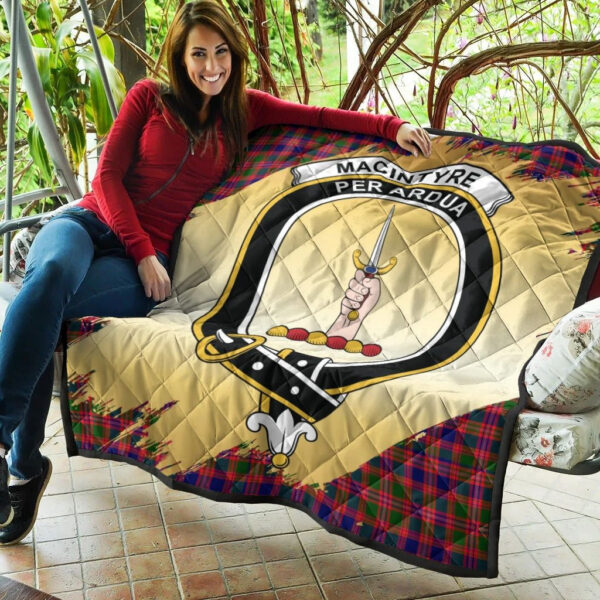 MacIntyre Modern Clan Quilt, Scottish Tartan MacIntyre Modern Clans Premium Quilt Scotland Gold Royal Style - Image 5