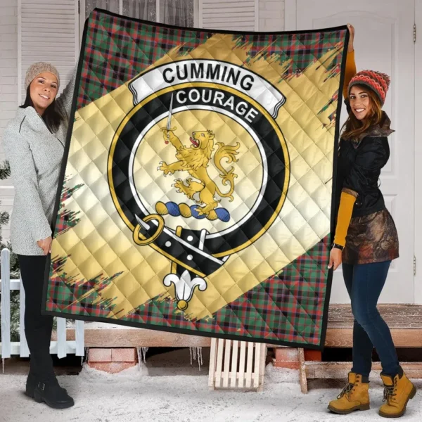 Cumming Hunting Ancient Clan Quilt, Scottish Tartan Cumming Hunting Ancient Clans Premium Quilt Scotland Gold Royal Style - Image 2