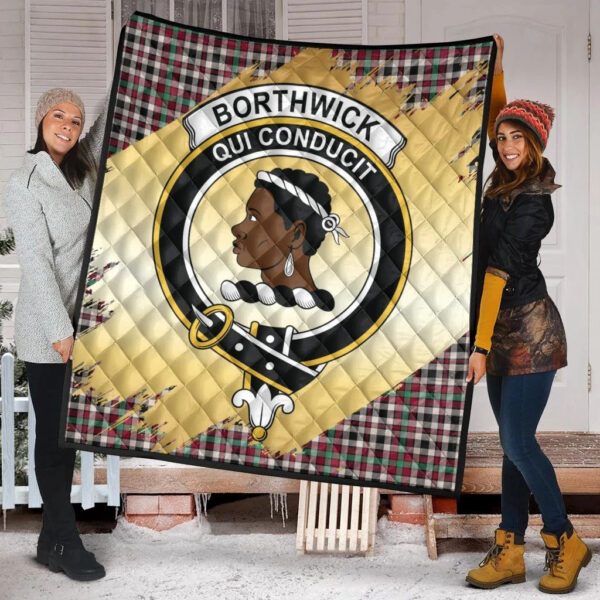 Borthwick Dress Ancient Clan Quilt, Scottish Tartan Borthwick Dress Ancient Clans Premium Quilt Scotland Gold Royal Style - Image 2