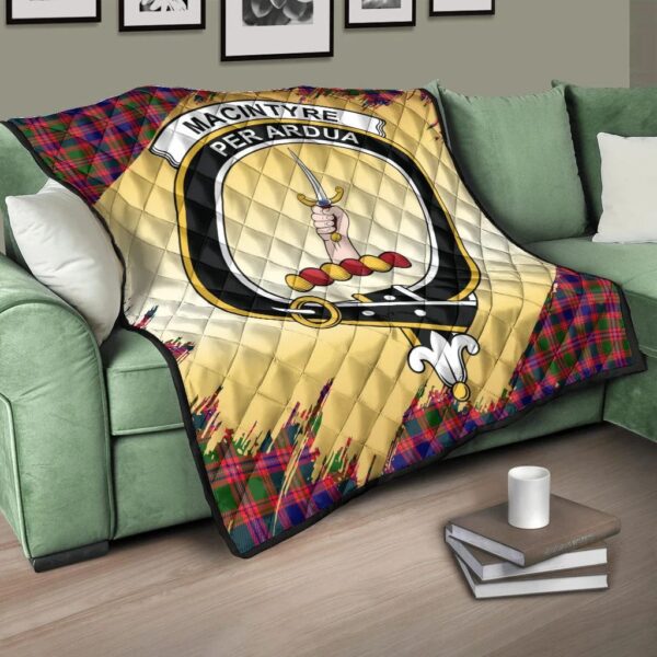 MacIntyre Modern Clan Quilt, Scottish Tartan MacIntyre Modern Clans Premium Quilt Scotland Gold Royal Style - Image 3