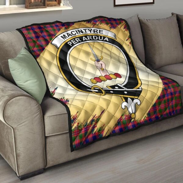 MacIntyre Modern Clan Quilt, Scottish Tartan MacIntyre Modern Clans Premium Quilt Scotland Gold Royal Style - Image 6