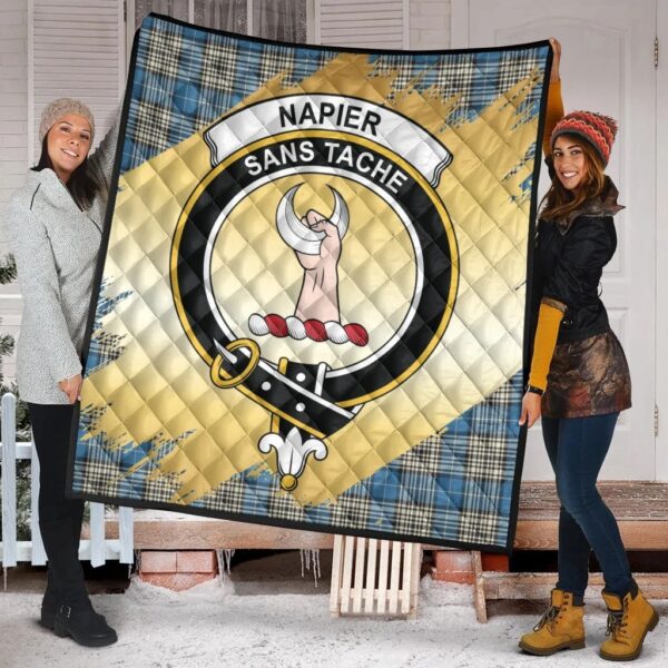 Napier Ancient Clan Quilt, Scottish Tartan Napier Ancient Clans Premium Quilt Scotland Gold Royal Style - Image 2