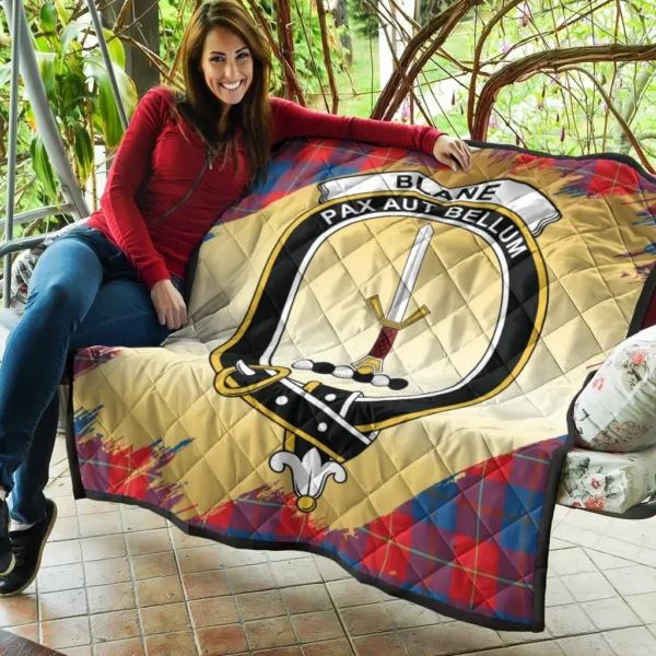 Blane Clan Quilt, Scottish Tartan Blane Clans Premium Quilt Scotland Gold Royal Style - Image 5