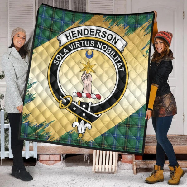 Henderson Ancient Clan Quilt, Scottish Tartan Henderson Ancient Clans Premium Quilt Scotland Gold Royal Style - Image 2