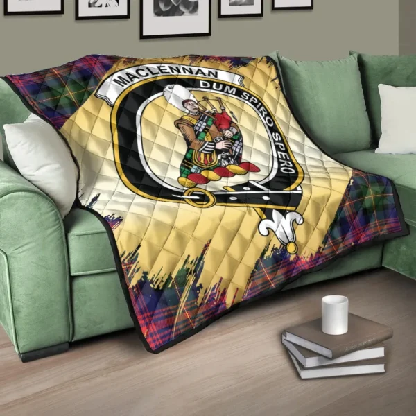 MacLennan Clan Quilt, Scottish Tartan MacLennan Clans Premium Quilt Scotland Gold Royal Style - Image 3