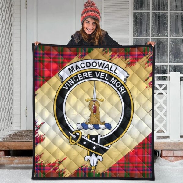 MacDowall Clan Quilt, Scottish Tartan MacDowall Clans Premium Quilt Scotland Gold Royal Style