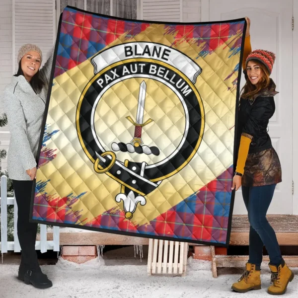 Blane Clan Quilt, Scottish Tartan Blane Clans Premium Quilt Scotland Gold Royal Style - Image 2