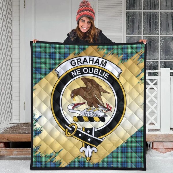 Graham of Montrose Ancient Clan Quilt, Scottish Tartan Graham of Montrose Ancient Clans Premium Quilt Scotland Gold Royal Style