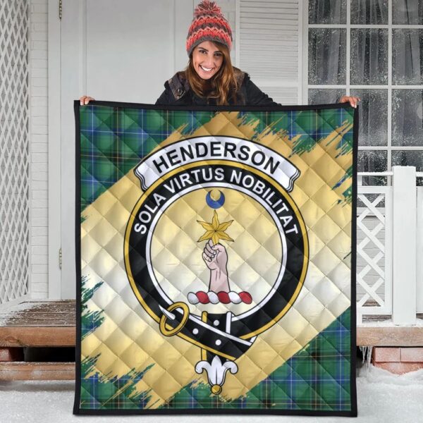 Henderson Ancient Clan Quilt, Scottish Tartan Henderson Ancient Clans Premium Quilt Scotland Gold Royal Style