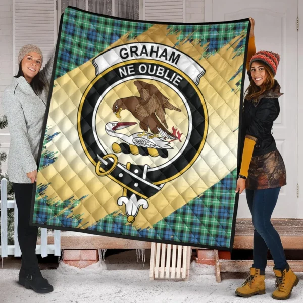 Graham of Montrose Ancient Clan Quilt, Scottish Tartan Graham of Montrose Ancient Clans Premium Quilt Scotland Gold Royal Style - Image 2