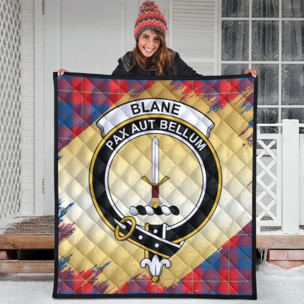 Blane Clan Quilt, Scottish Tartan Blane Clans Premium Quilt Scotland Gold Royal Style