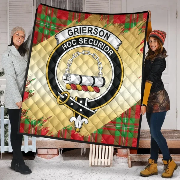 Grierson Clan Quilt, Scottish Tartan Grierson Clans Premium Quilt Scotland Gold Royal Style - Image 2