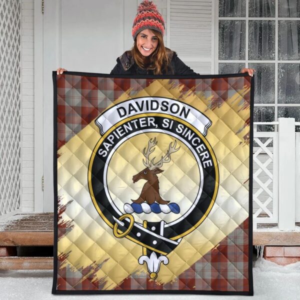 Davidson Dress Dancers Clan Quilt, Scottish Tartan Davidson Dress Dancers Clans Premium Quilt Scotland Gold Royal Style