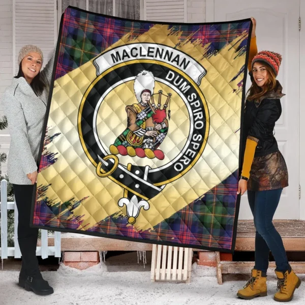 MacLennan Clan Quilt, Scottish Tartan MacLennan Clans Premium Quilt Scotland Gold Royal Style - Image 2