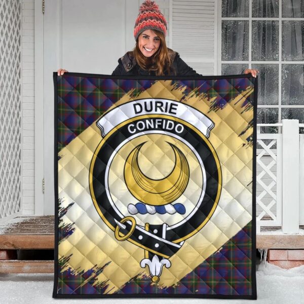 Durie Clan Quilt, Scottish Tartan Durie Clans Premium Quilt Scotland Gold Royal Style