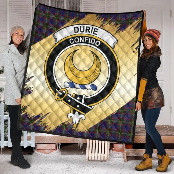 Durie Clan Quilt, Scottish Tartan Durie Clans Premium Quilt Scotland Gold Royal Style - Image 2