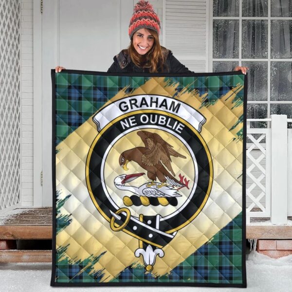 Graham of Menteith Ancient Clan Quilt, Scottish Tartan Graham of Menteith Ancient Clans Premium Quilt Scotland Gold Royal Style