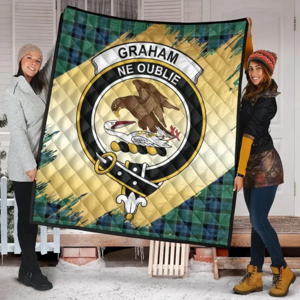 Graham of Menteith Ancient Clan Quilt, Scottish Tartan Graham of Menteith Ancient Clans Premium Quilt Scotland Gold Royal Style - Image 2