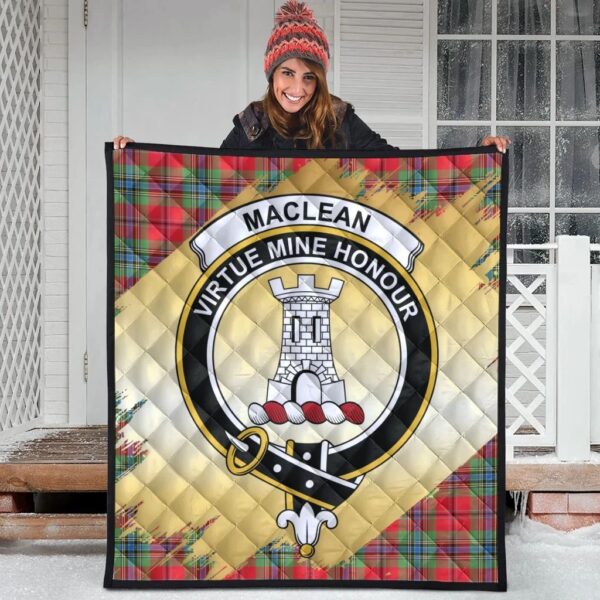 MacLean of Duart Modern Clan Quilt, Scottish Tartan MacLean of Duart Modern Clans Premium Quilt Scotland Gold Royal Style