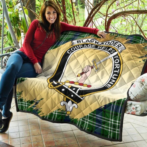 Blackadder Clan Quilt, Scottish Tartan Blackadder Clans Premium Quilt Scotland Gold Royal Style - Image 5