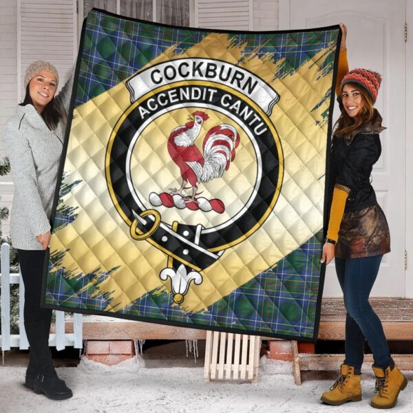 Cockburn Ancient Clan Quilt, Scottish Tartan Cockburn Ancient Clans Premium Quilt Scotland Gold Royal Style - Image 2