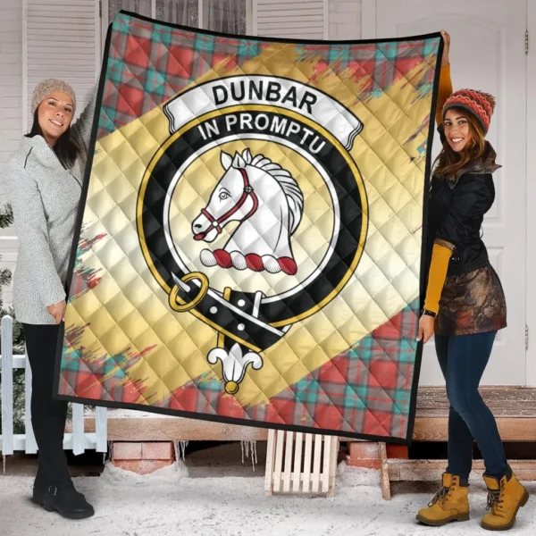 Dunbar Ancient Clan Quilt, Scottish Tartan Dunbar Ancient Clans Premium Quilt Scotland Gold Royal Style - Image 2