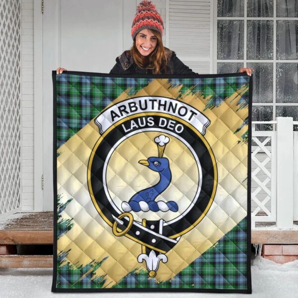 Arbuthnot Ancient Clan Quilt, Scottish Tartan Arbuthnot Ancient Clans Premium Quilt Scotland Gold Royal Style