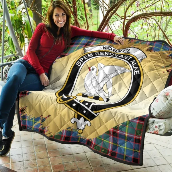 Norvel Clan Quilt, Scottish Tartan Norvel Clans Premium Quilt Scotland Gold Royal Style - Image 5