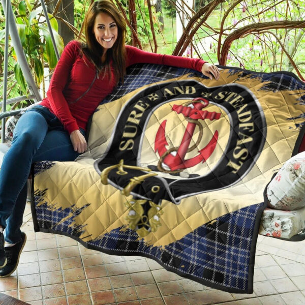 Clark Clan Quilt, Scottish Tartan Clark Clans Premium Quilt Scotland Gold Royal Style - Image 5