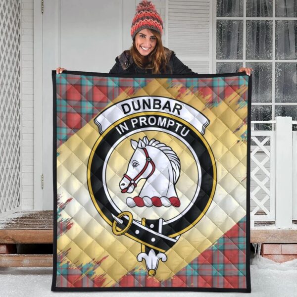 Dunbar Ancient Clan Quilt, Scottish Tartan Dunbar Ancient Clans Premium Quilt Scotland Gold Royal Style