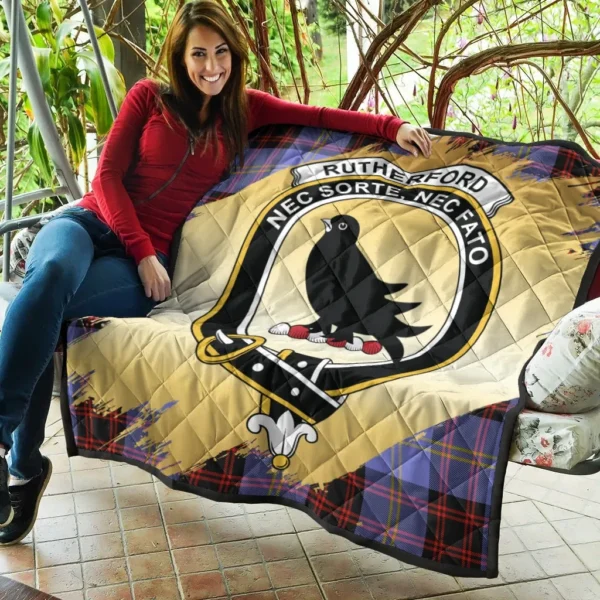 Rutherford Clan Quilt, Scottish Tartan Rutherford Clans Premium Quilt Scotland Gold Royal Style - Image 5