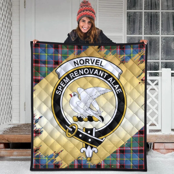 Norvel Clan Quilt, Scottish Tartan Norvel Clans Premium Quilt Scotland Gold Royal Style