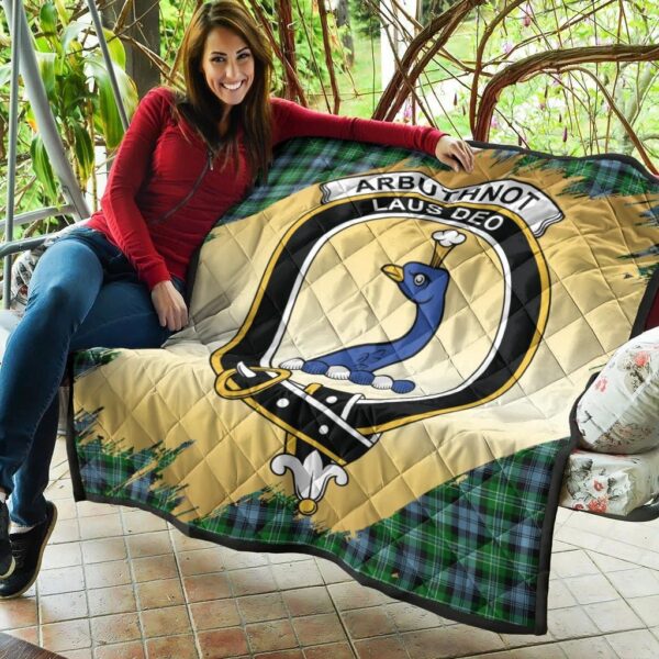 Arbuthnot Ancient Clan Quilt, Scottish Tartan Arbuthnot Ancient Clans Premium Quilt Scotland Gold Royal Style - Image 5