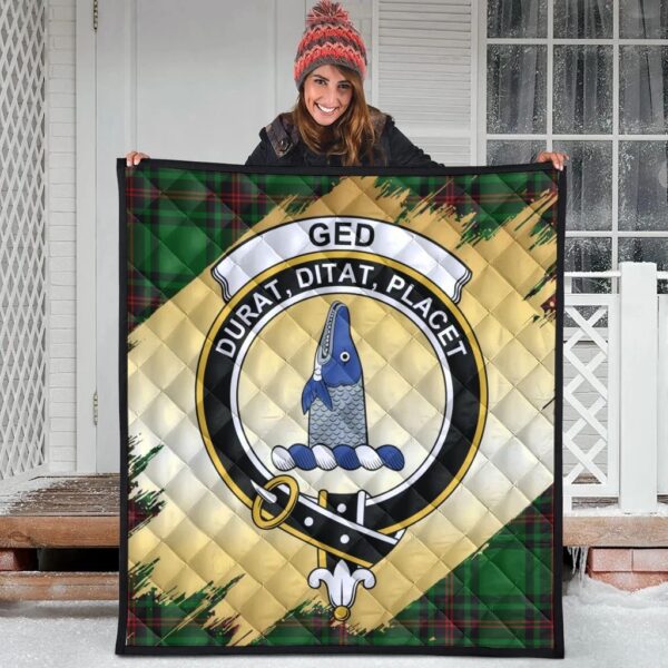 Ged Clan Quilt, Scottish Tartan Ged Clans Premium Quilt Scotland Gold Royal Style