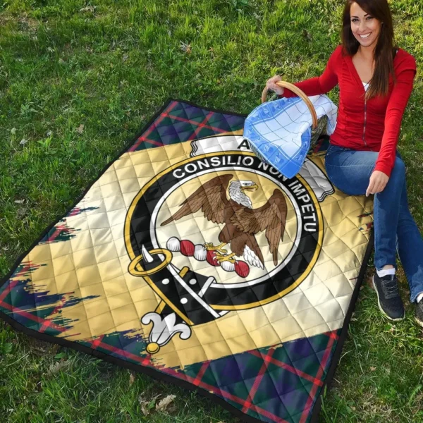 Agnew Modern Clan Quilt, Scottish Tartan Agnew Modern Clans Premium Quilt Scotland Gold Royal Style - Image 4