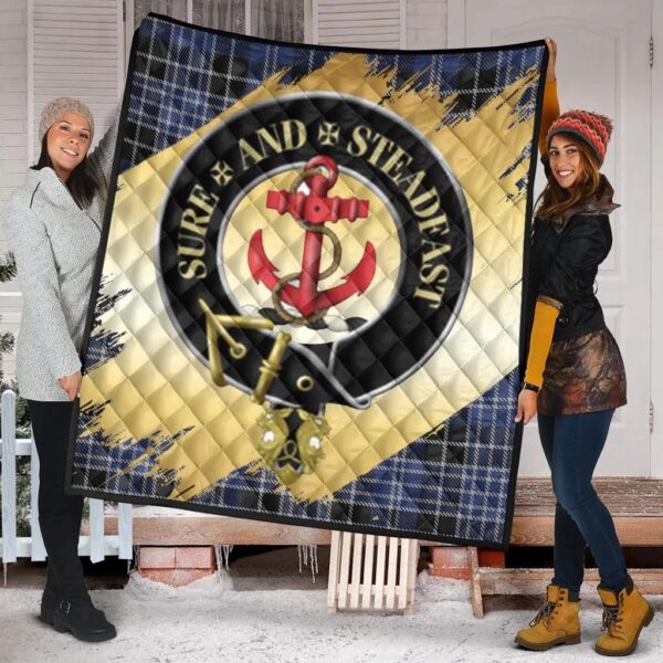 Clark Clan Quilt, Scottish Tartan Clark Clans Premium Quilt Scotland Gold Royal Style - Image 2