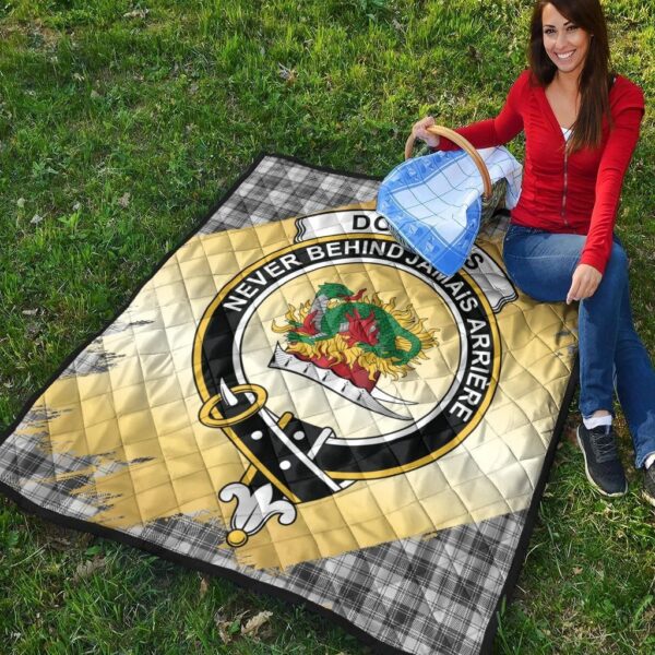 Douglas Grey Modern Clan Quilt, Scottish Tartan Douglas Grey Modern Clans Premium Quilt Scotland Gold Royal Style - Image 4