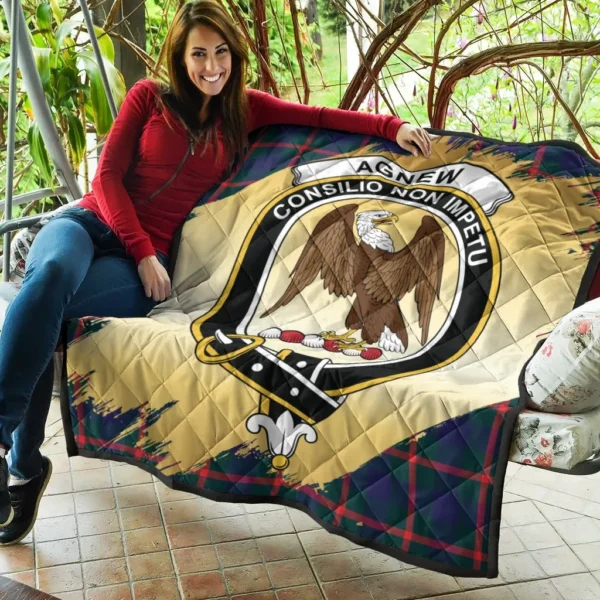 Agnew Modern Clan Quilt, Scottish Tartan Agnew Modern Clans Premium Quilt Scotland Gold Royal Style - Image 5