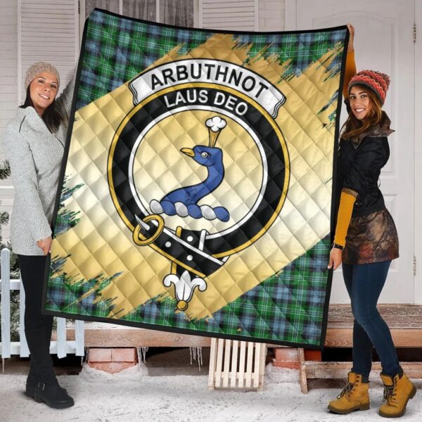 Arbuthnot Ancient Clan Quilt, Scottish Tartan Arbuthnot Ancient Clans Premium Quilt Scotland Gold Royal Style - Image 2