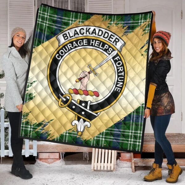 Blackadder Clan Quilt, Scottish Tartan Blackadder Clans Premium Quilt Scotland Gold Royal Style - Image 2