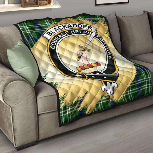 Blackadder Clan Quilt, Scottish Tartan Blackadder Clans Premium Quilt Scotland Gold Royal Style - Image 6