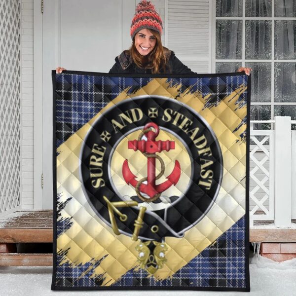 Clark Clan Quilt, Scottish Tartan Clark Clans Premium Quilt Scotland Gold Royal Style