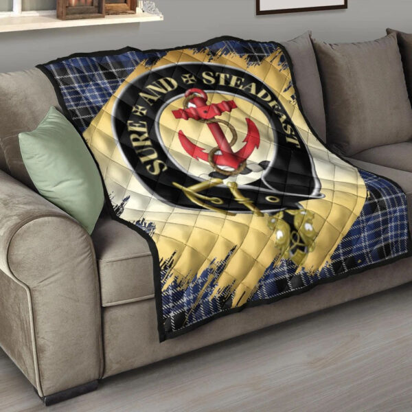 Clark Clan Quilt, Scottish Tartan Clark Clans Premium Quilt Scotland Gold Royal Style - Image 6